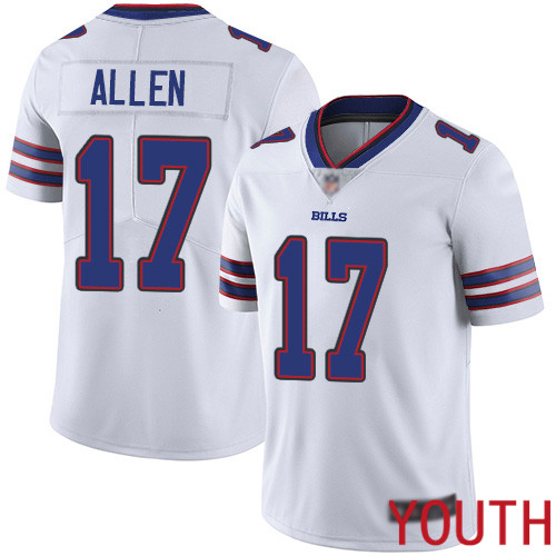 Youth Buffalo Bills #17 Josh Allen White Vapor Untouchable Limited Player NFL Jersey->youth nfl jersey->Youth Jersey